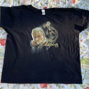 Vintage The Lord of the Rings Legalos Black Graphic T-Shirt